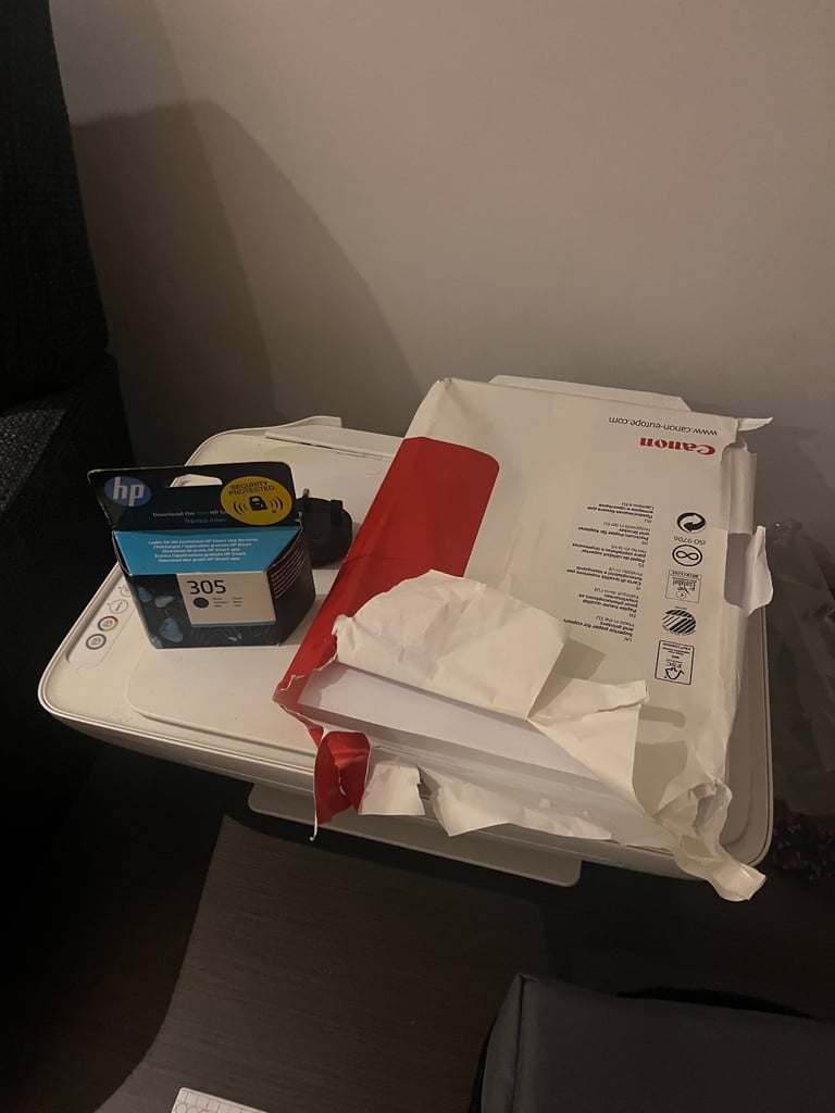 image for HP printer with ink and paper 