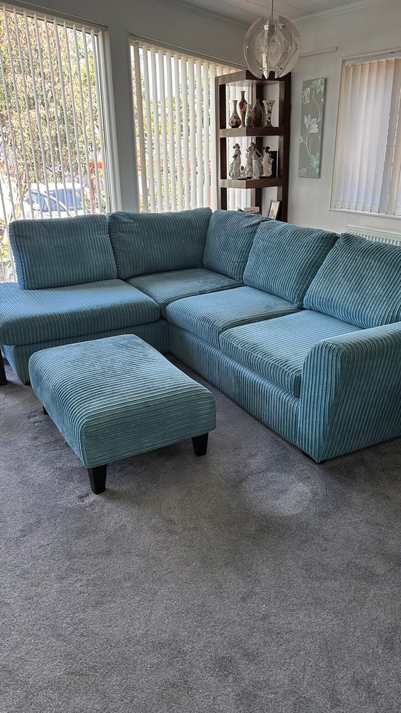 Beautiful corner sofa with large footstool 