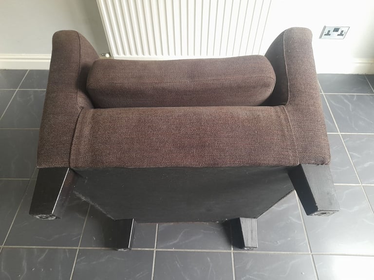 Large Ikea EKENAS Dark Brown Fabric Armchair . 
