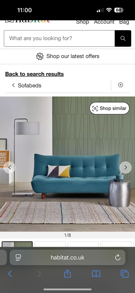 Habitat click clack sofa bed - teal