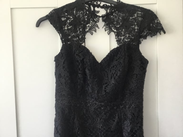 Ladies black lace lipsy dress size 10