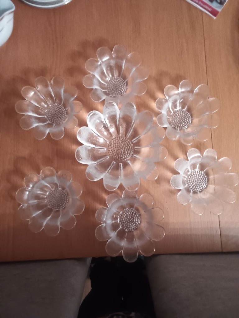 image for Fruit bowls 6 and large dish Dartington glass