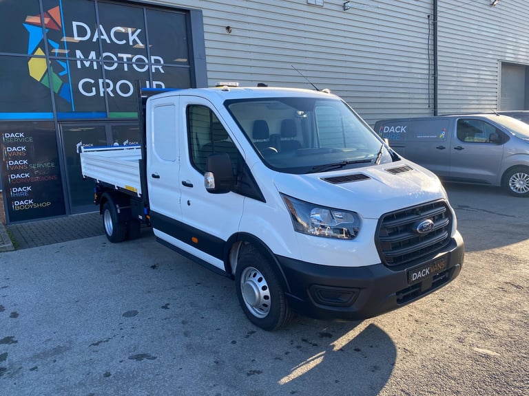 25 Reg Ford Transit L3 DRW DC Utility-Storage Steel Tipper, Tow-Bar