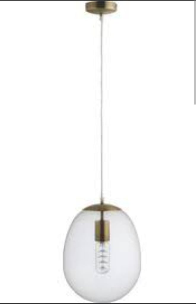 Habitat Bulle Brass and Glass Pendant Light 