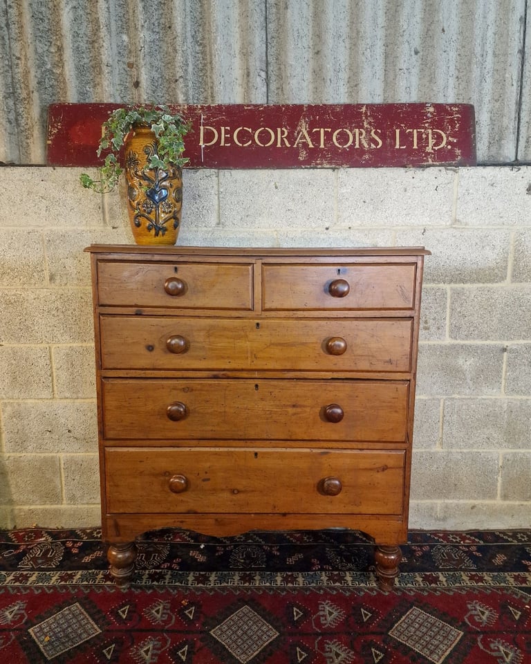 image for Victorian Pine Chest of Drawers – Warm Patina & Timeless Character