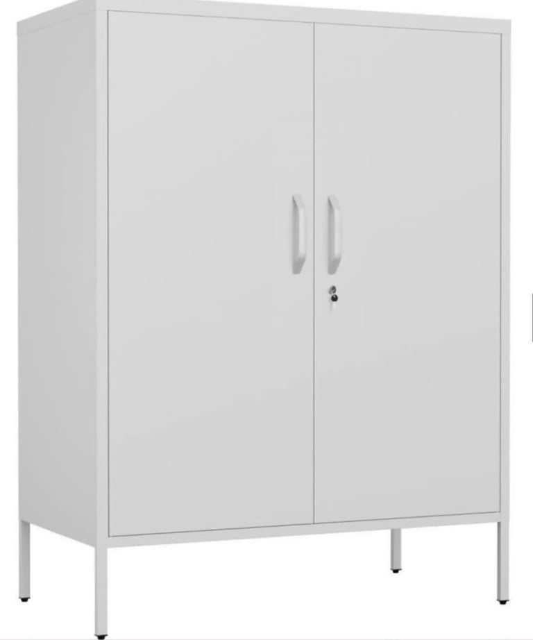 image for Metal Office Storage Unit in Light Grey, IKEA.