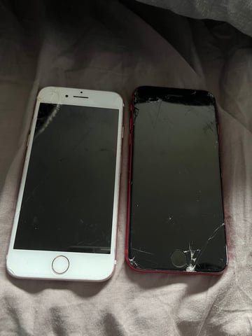 2x iPhones for Parts or Repair – iPhone (Red) iPhone (Rose