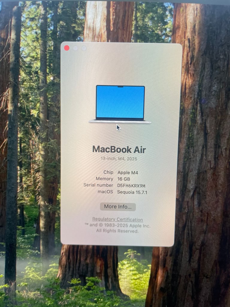  Apple MacBook Air 13.6-inch Liquid Retina M4 10 CPU/8 GPU 16GB RAM 256GB SSD 2025 Starlight