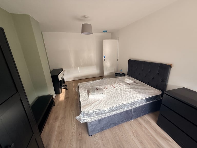 Grey double bed