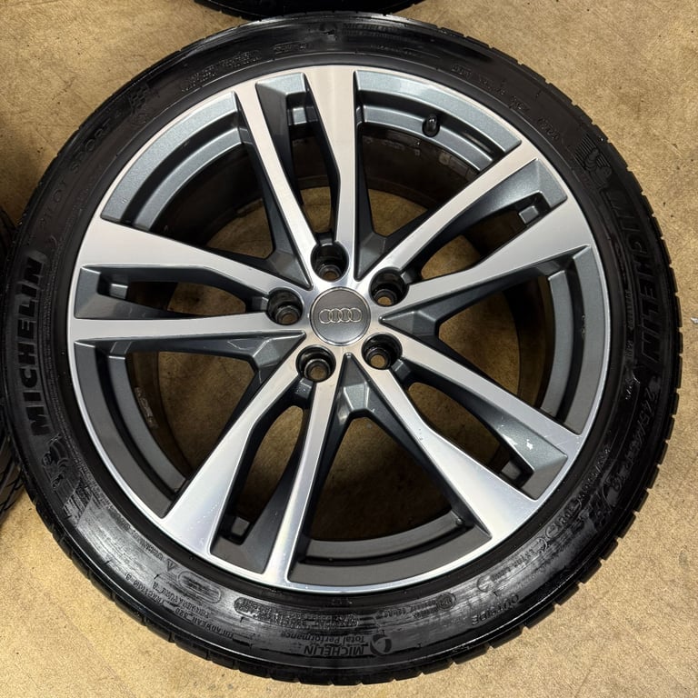 19'' GENUINE AUDI A6 C8 S LINE 5 DOUBLE SPOKE ALLOY WHEELS TYRES ALLOYS