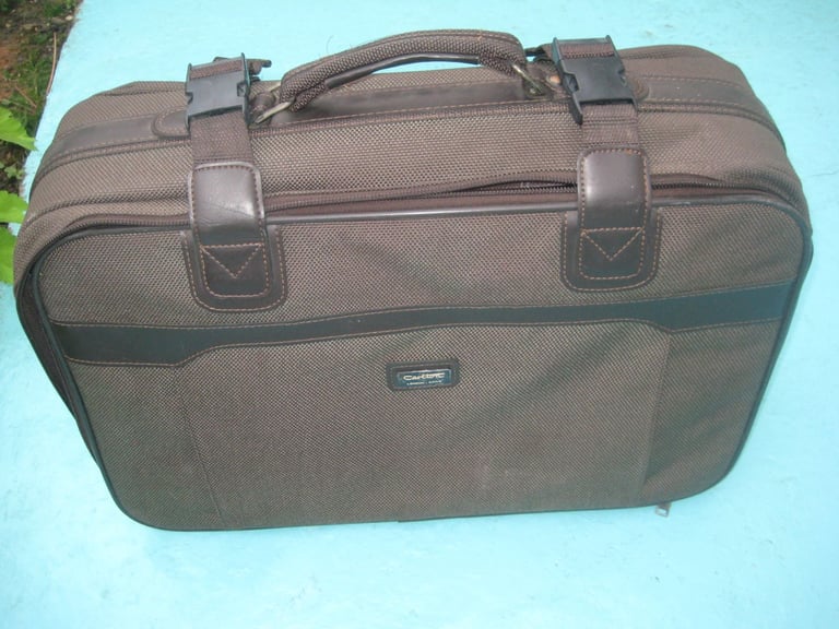 Carlton Brown Fabric Suitcase for £10.00