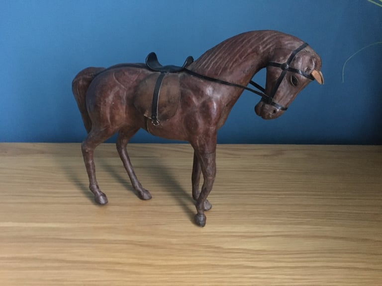 image for Vintage leather horse figure 
