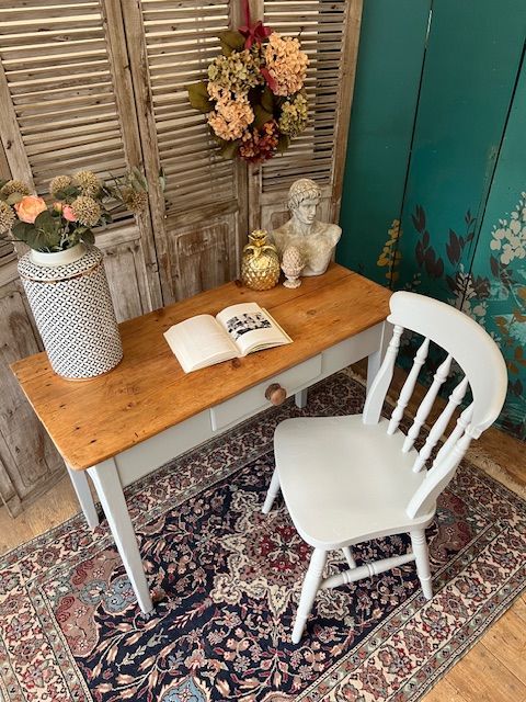 image for Gorgeous Victorian solid pine desk with chair – local delivery