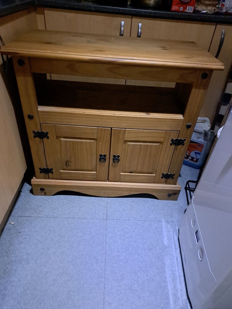 image for corona pine tv stand with cupboards at the bottom