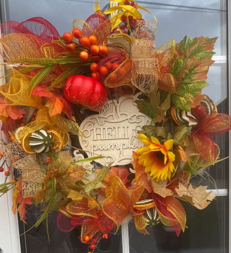 image for autumn/halloween door wreath