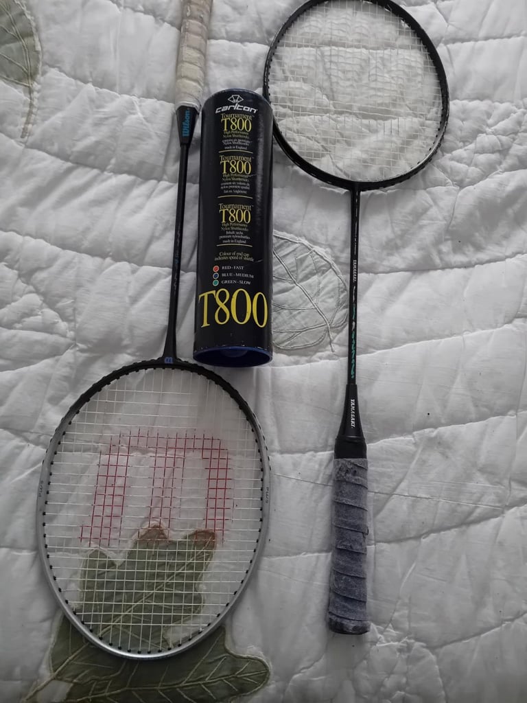Badminton racquets and shuttlecocks
