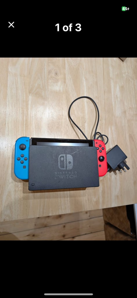 Nintendo switch with charger case and gabs 