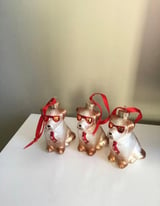 JOHN LEWIS Christmas tree baubles x 3 , dogs