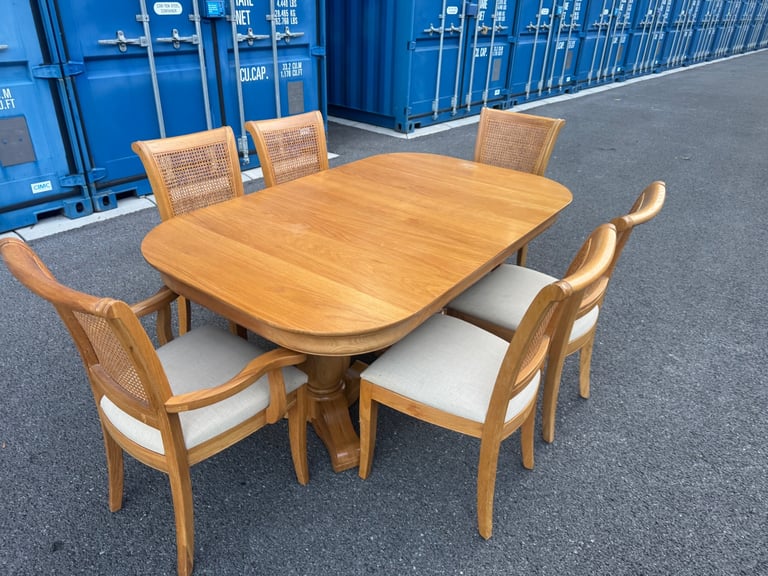 image for Wills & Gambier Extendable Dining Table with 6 Chairs Solid Wood, Elegant Design Possible Delivery 
