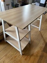 White Ikea desk with shelves