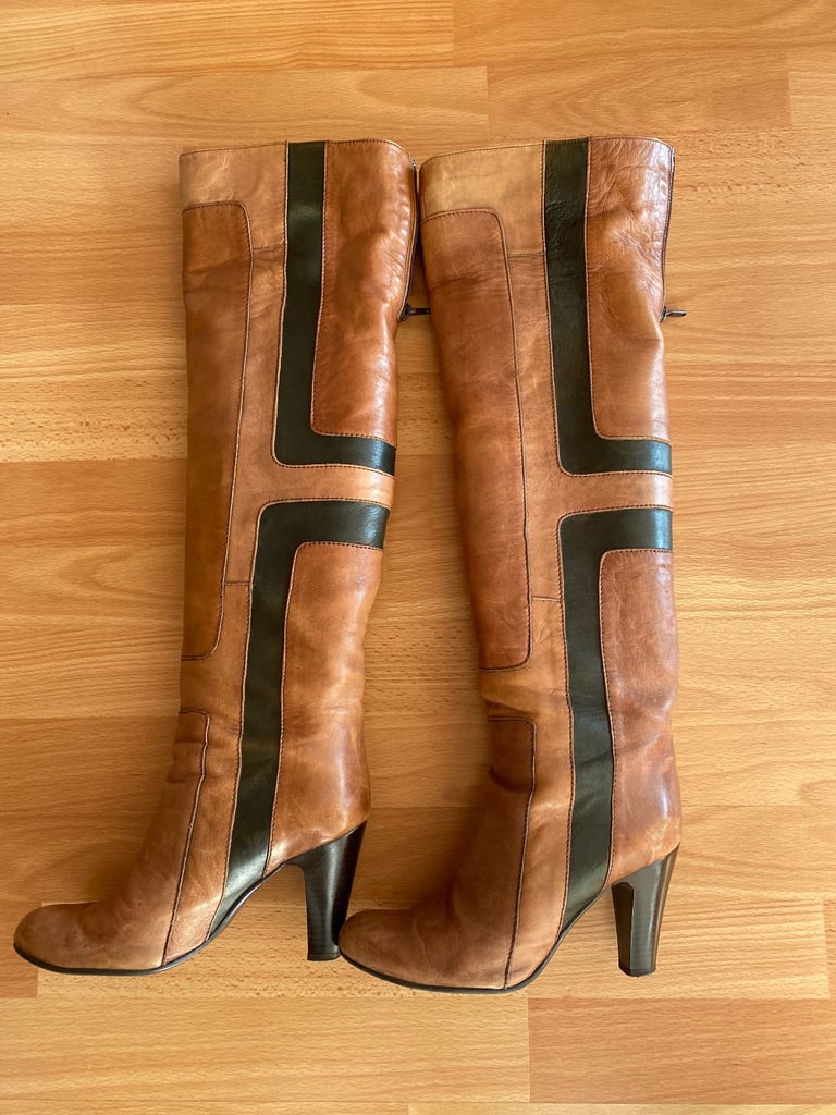 image for Leather knee boots