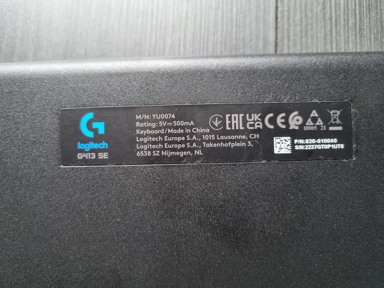 Logitech G413 SE Wired Gaming Keyboard - Black for pc laptop computer desktop console