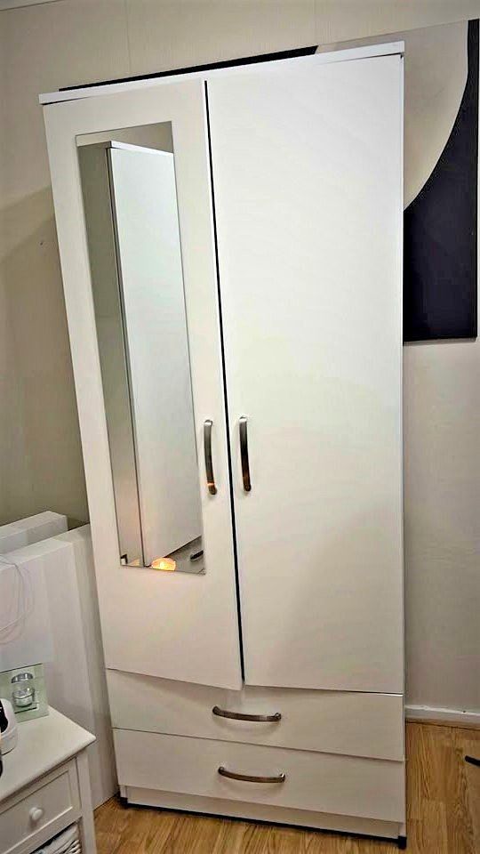 Modern Bedroom Furniture-Bedroom Suit Includes Wardrobe, Chest Of Drawers and Bedside Cabinet with H