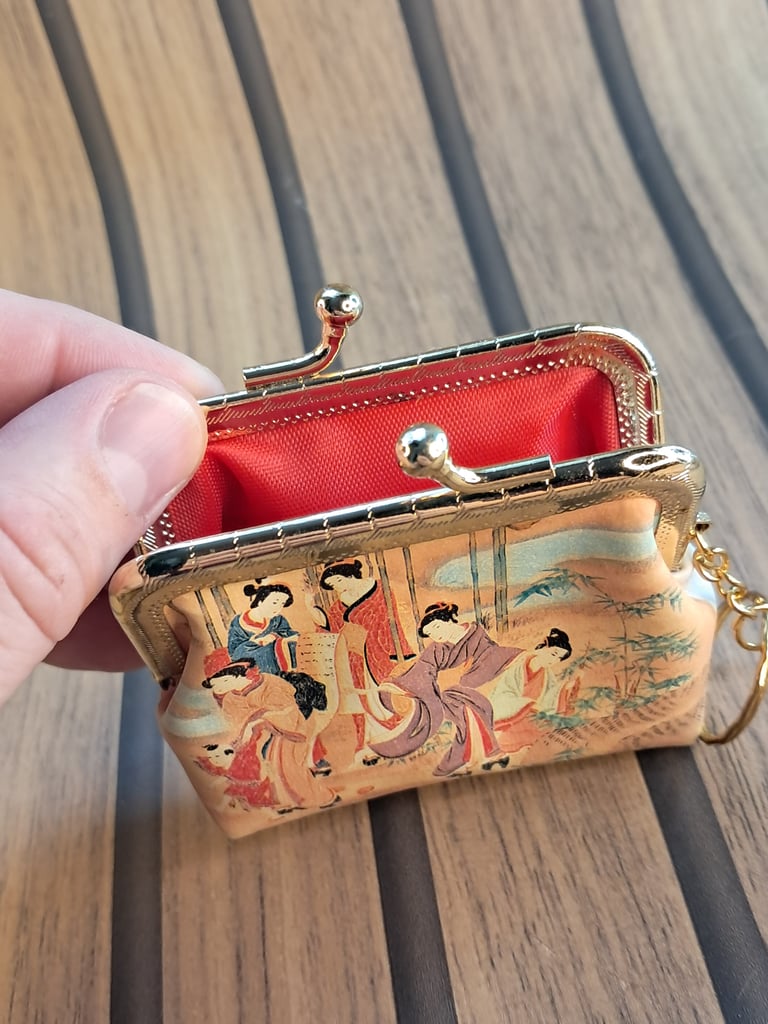 Good condition Chain Coin Purse Folkcraft Size Small W Keychain Loop. As seen. 