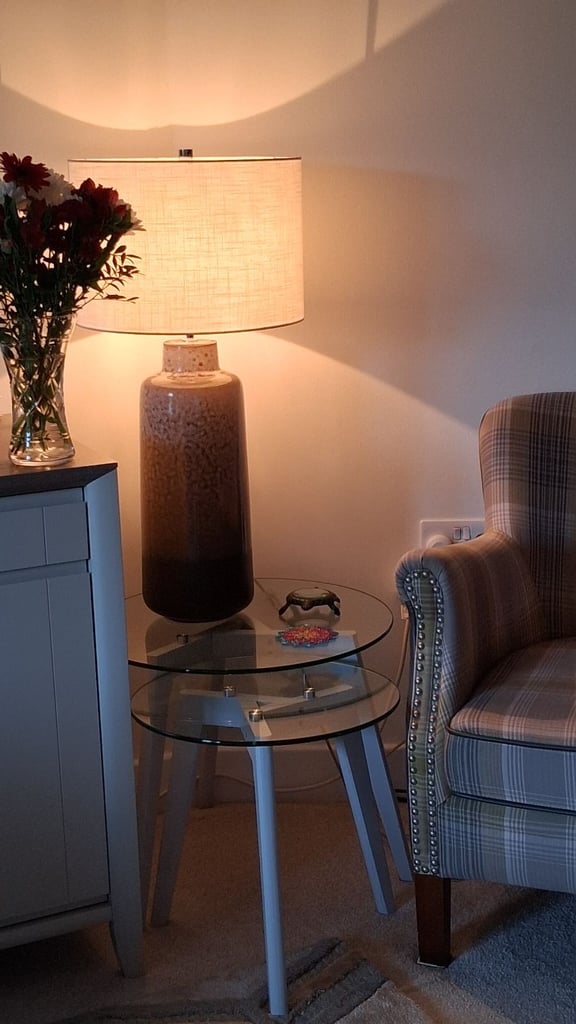 image for Quality lamp with white shade and 2 cream golden shades.  Almost new