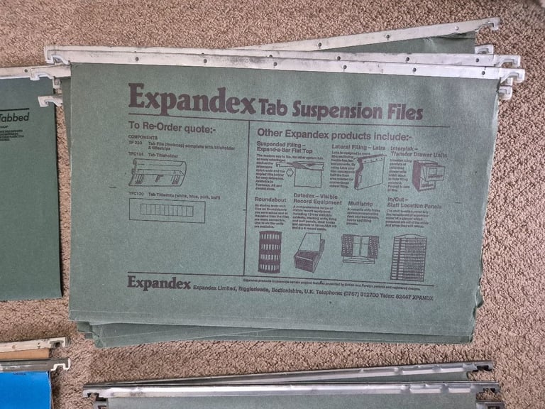Over 65 suspension files are available in Foolscap size