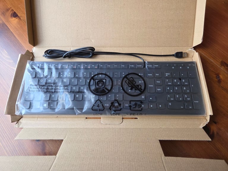 New Lenovo Wired USB Windows PC Keyboard