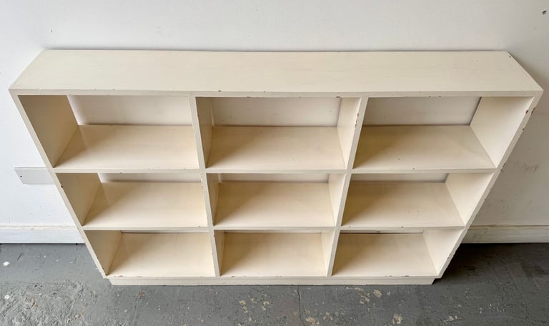 Vintage Open Bookcase Painted White