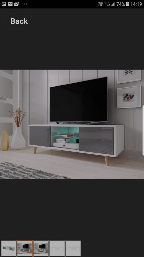 image for Front grey gloss doors 140cm tv unit brand new boxed 