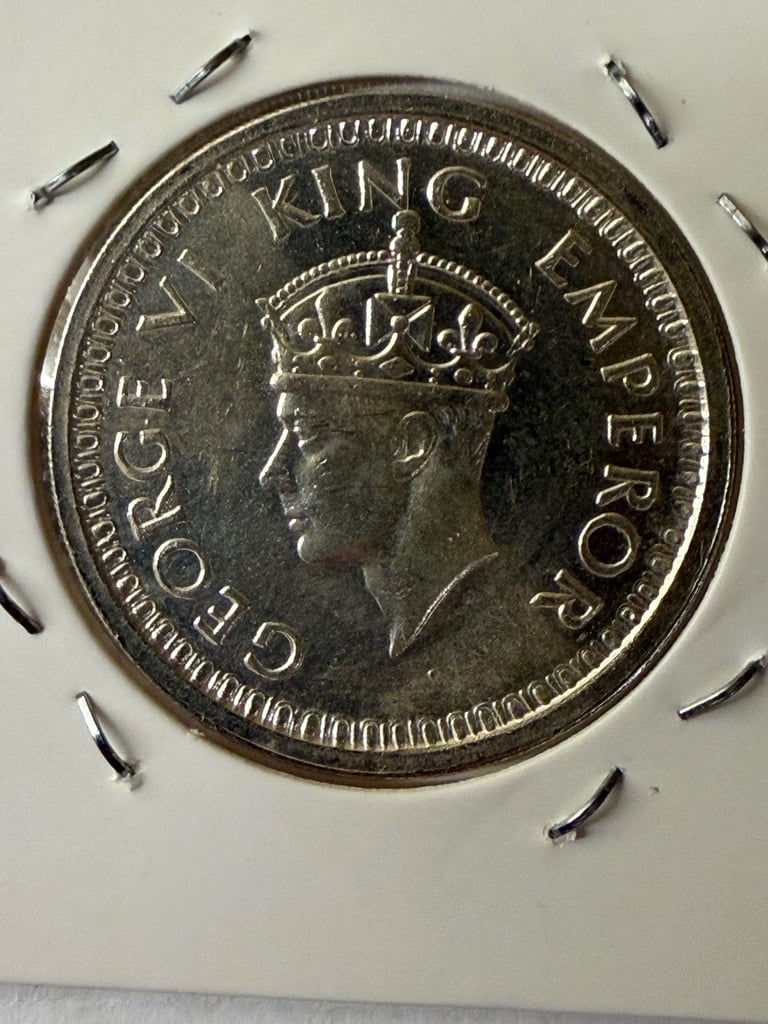 1944 one rupee silver coin - uncirculated condition 