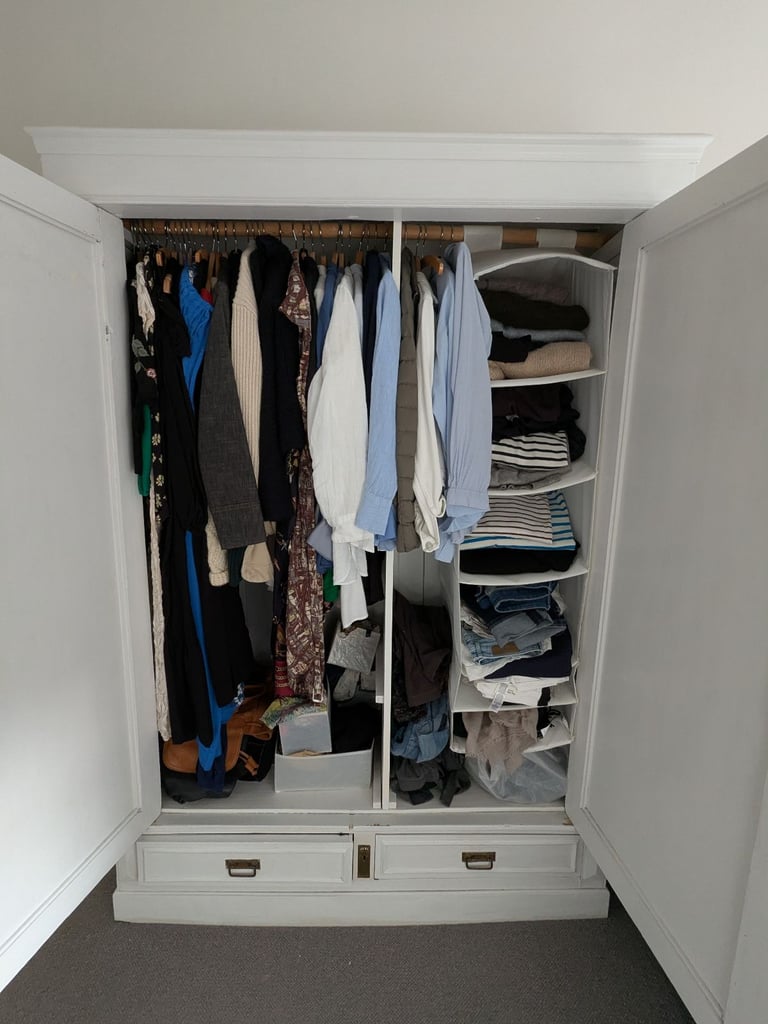 Beautiful vintage pine double wardrobe