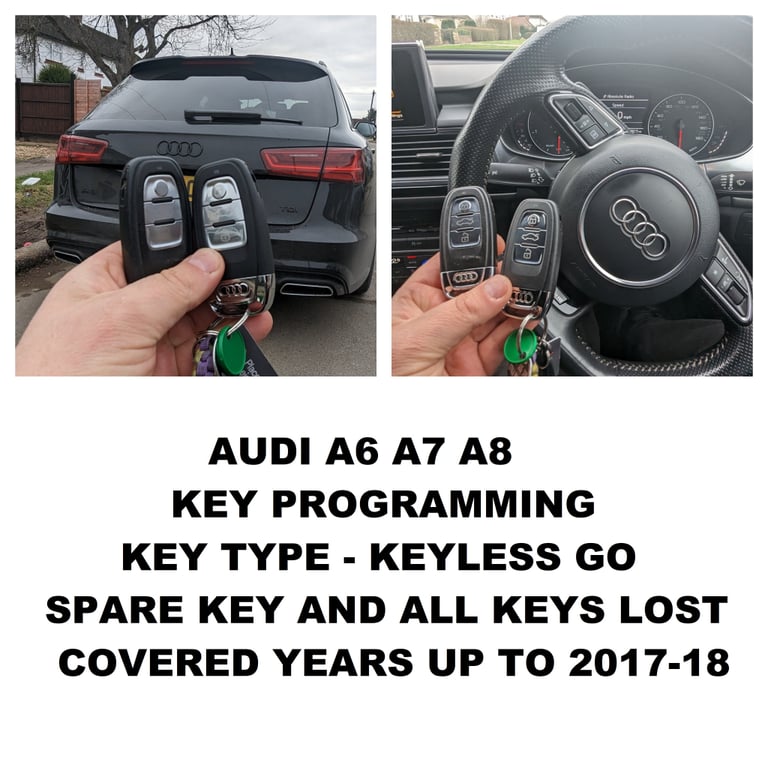 AUDI A6 A7 A8 KEY PROGRAMMING. SPARE OR ALL KEYS LOST
