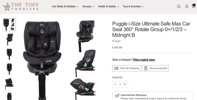 Puggle i-Size Ultimate Safe Max 360° Rotate Car Seat Group 0+/1/2/3 (0-12 Years)