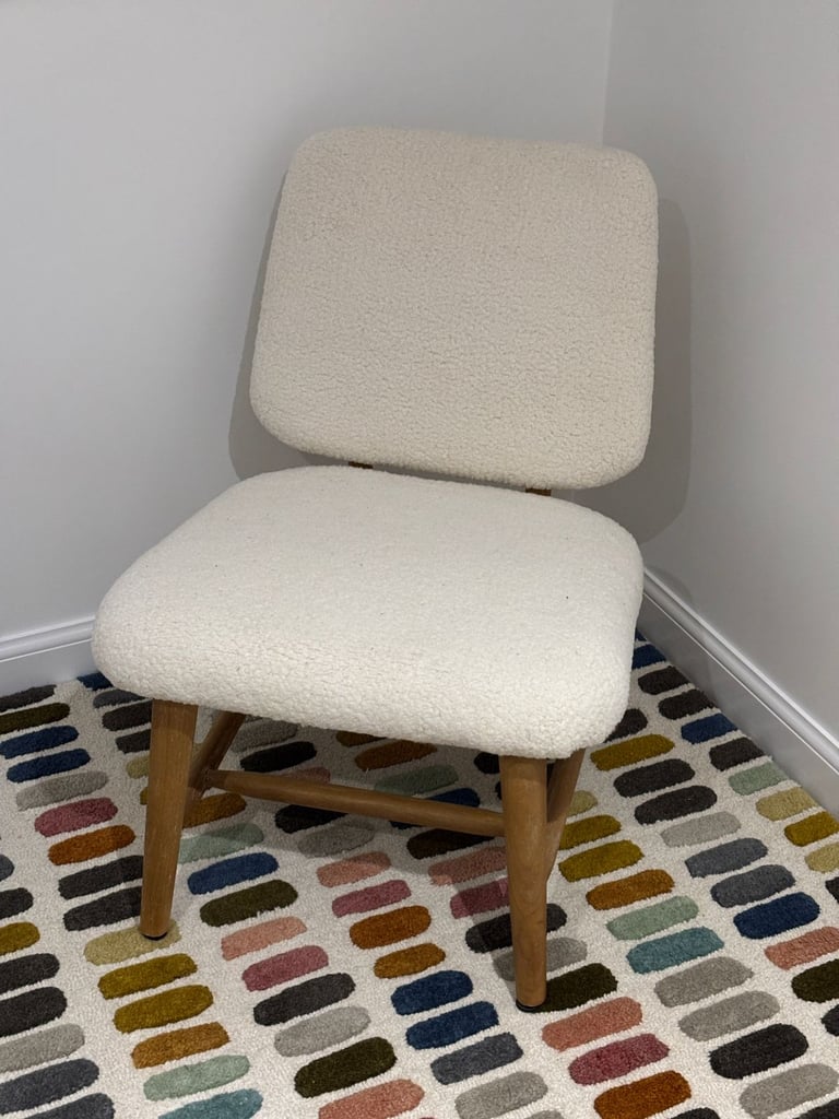 image for White Teddy Fleece Armchair. Used “like new&quot;