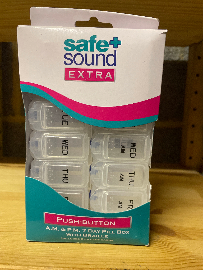 SAFE and SOUND extra 7 day pill box with Braille 