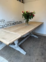 8.6 foot Old Charm Oak Refectory Dining Table