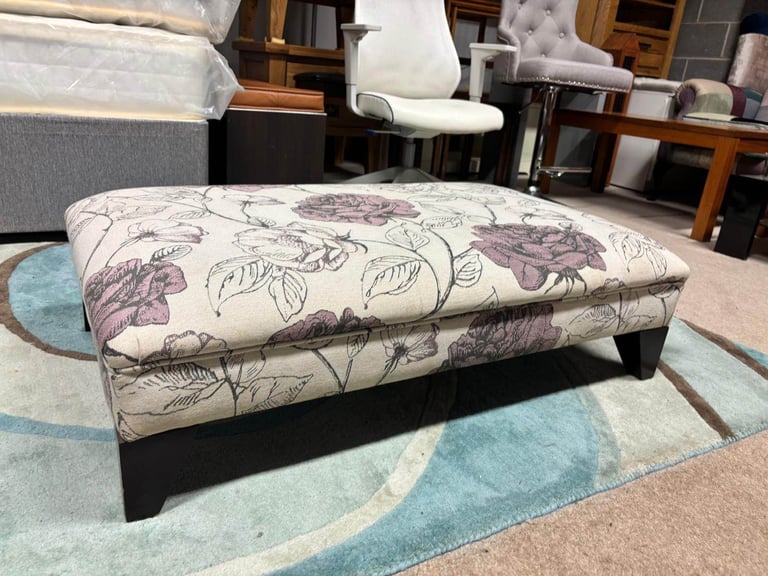 Large Beige Fabric Footstool excellent condition 