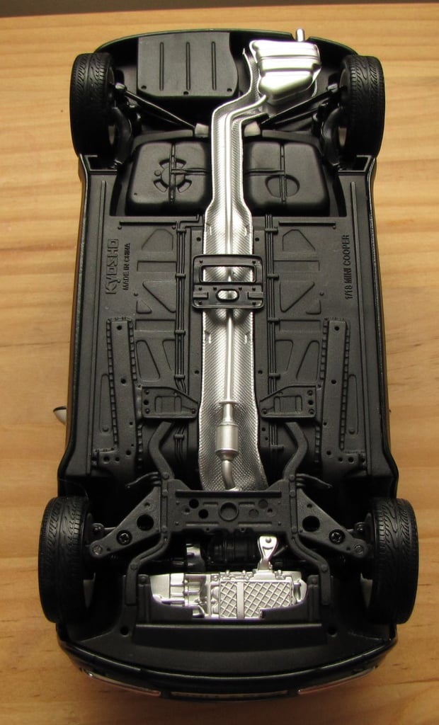 Kyosho Mini Cooper car model 1/18 scale - Diecast dark green UK numberplate