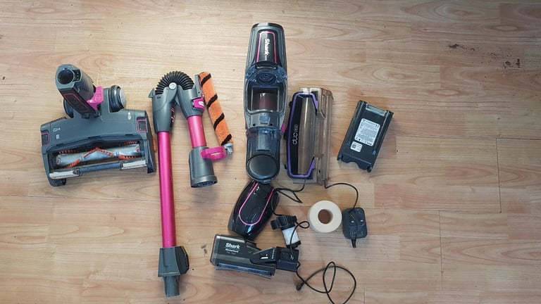 pink Shark DuoClean Cordless Vacuum Cleaner IF200UKT Handheld bagless filters washe
