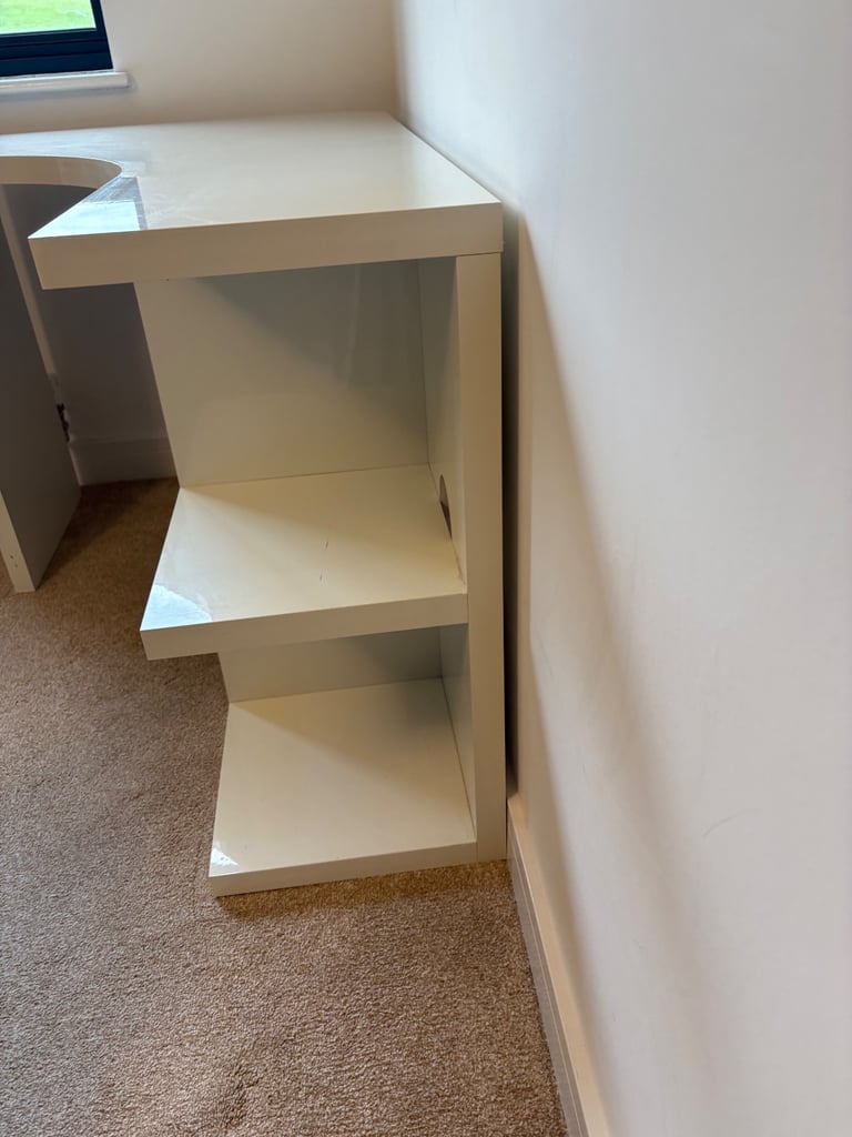 NEXT white gloss corner office study desk 
