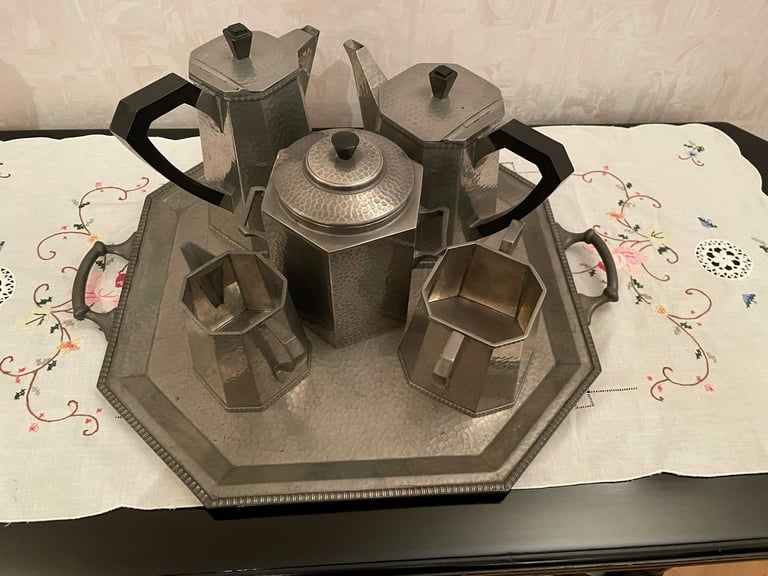 image for Pewter Tea Set with Tray