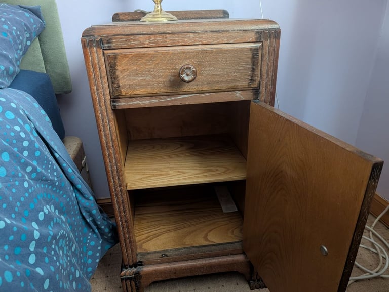 smoke oak bedside cabinet