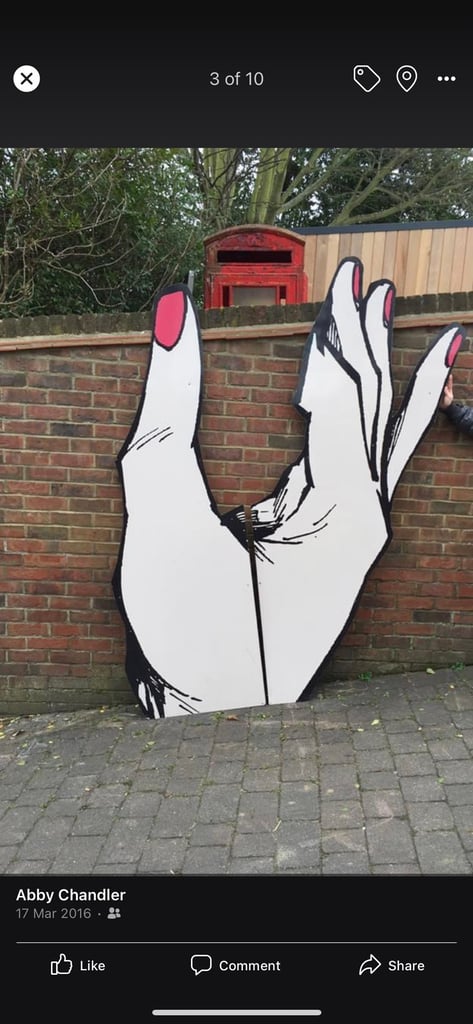 huge acrylic hand finger sign ornament advertising board 