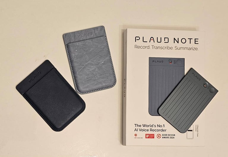 image for Plaud Note (Blue) – Smart Voice Recorder with Two Magnetic Cases