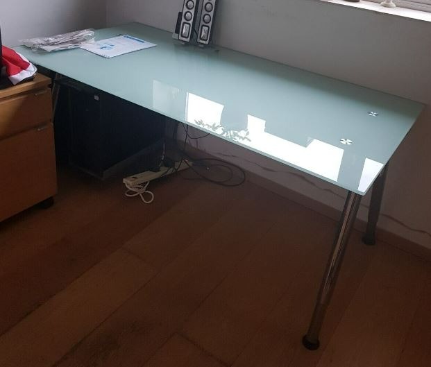 IKEA Galant Frosted Glass Top Desk FREE DELIVERY 7028 | in Leicester,  Leicestershire | Gumtree