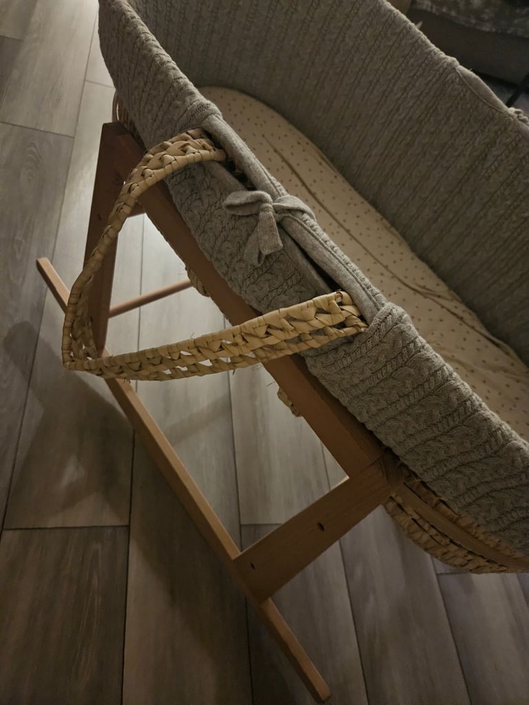 image for Green sheep moses basket